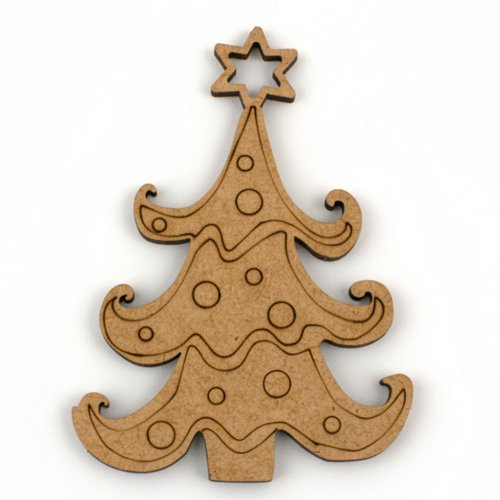 Blank for decoration Christmas tree with toys 041 MDF