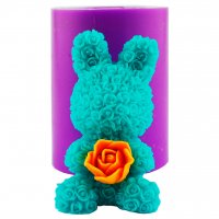 Зайчик у трояндочках з квіткою 3D еліт-форма