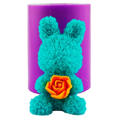 Зайка в розочках с цветком 3D элит-форма