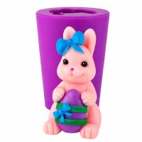 Rabbit with a Bow and an Egg 60 g 3D Silicone Mold