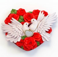 Lovers pigeons silicone mold