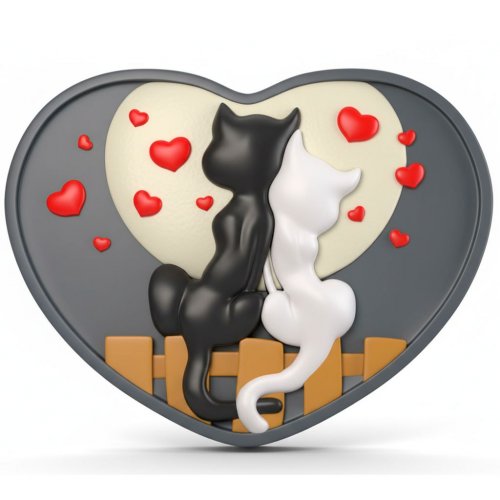 Lovers cats silicone mold