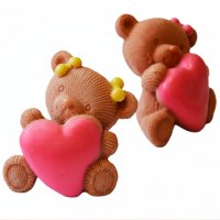 Bear in love 3D silicone mold